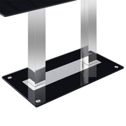 Furniture in Fashion Jet Large Black Glass Dining Table With Chrome Supports - thumbnail 6