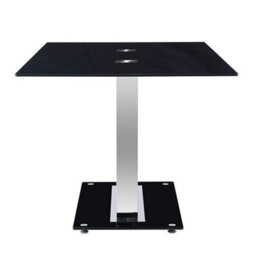 Furniture in Fashion Jet Large Black Glass Dining Table With Chrome Supports - thumbnail 5