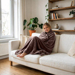 Moonlight Bedding Fleece Blanket Soft Throw Lightweight All Season Sofa, Bed & Travel Blanket Single (Coffee, 130X150Cm) - thumbnail 2