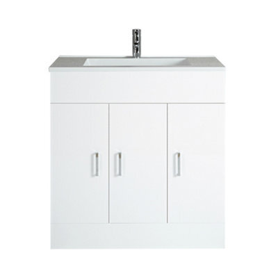 Homestylestore 800mm White Bathroom Vanity Unit With Basin - image 1