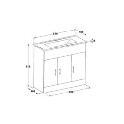 Homestylestore 800mm White Bathroom Vanity Unit With Basin - thumbnail 2