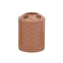 Urbn-Living Urbnliving 3 Pcs Rattan Colour Beige Bathroom Accessories Set Soap Dispenser Bar Soap Toothbrush Holder - thumbnail 6