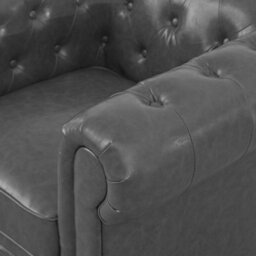 Furniture in Fashion Hertford Chesterfield Faux Leather 1 Seater Sofa In Vintage Grey - thumbnail 8