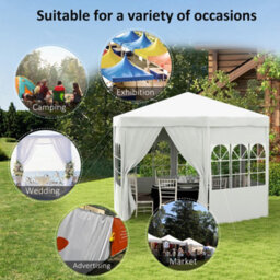 Outsunny 3.9M Outdoor Gazebo Canopy Party Tent With 6 Removable Side Walls - thumbnail 6