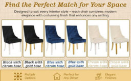 Hygrad Built to Survive Set Of 2 Dining Chairs With Gold Metal Legs, Velvet Upholstered Armless Chair Back Ring Pull, Luxury Kitchen Chairs - thumbnail 8