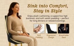 Hygrad Built to Survive Set Of 2 Dining Chairs With Gold Metal Legs, Velvet Upholstered Armless Chair Back Ring Pull, Luxury Kitchen Chairs - thumbnail 9