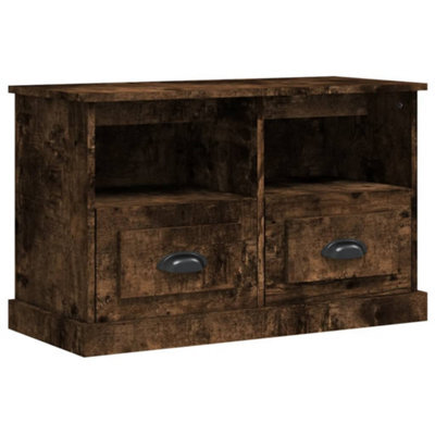Berkfield Durable Tv Cabinet Smoked Oak 80X35X50 Cm Engineered Wood - image 1