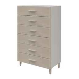 GoodHome Atomia Freestanding Matt White Oak Effect 6 Drawer Chest Of Drawers (H)1125mm (W)750mm (D)450mm - thumbnail 2