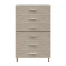 GoodHome Atomia Freestanding Matt White Oak Effect 6 Drawer Chest Of Drawers (H)1125mm (W)750mm (D)450mm - thumbnail 1