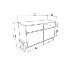 Decorotika - Utopia Sideboard 3 Cabinets And One Shelf Metal Legs - thumbnail 9