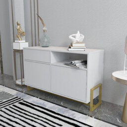 Decorotika - Utopia Sideboard 3 Cabinets And One Shelf Metal Legs - thumbnail 3