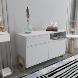 Decorotika - Utopia Sideboard 3 Cabinets And One Shelf Metal Legs - thumbnail 2