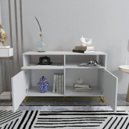 Decorotika - Utopia Sideboard 3 Cabinets And One Shelf Metal Legs - thumbnail 5