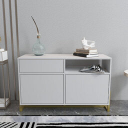 Decorotika - Utopia Sideboard 3 Cabinets And One Shelf Metal Legs - thumbnail 1
