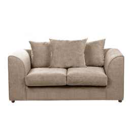 Furnishings For Less UK Fern Soft Chenille Fabric Fabric 2 Seater Sofa Beige - Scatter Back - thumbnail 2