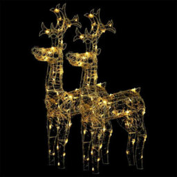 Berkfield Beautiful Reindeer Christmas Decorations 2 Pcs 60X16X100 Cm Acrylic