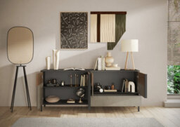 FurniComp LTD Furnicomp Venice 4 Door 1 Drawer Grey And Mercure Oak Large Sideboard - thumbnail 3