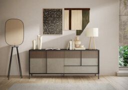 FurniComp LTD Furnicomp Venice 4 Door 1 Drawer Grey And Mercure Oak Large Sideboard - thumbnail 4
