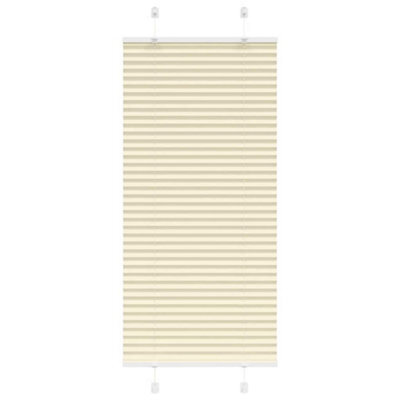 Berkfield Pleated Blind Cream 65X100 Cm Fabric Width 64.4 Cm Polyester - image 1