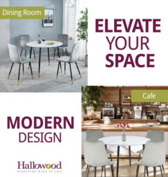 Hallowood Furniture Finley Round Dining Table (Tab101) In White Marble Finish With 4 Chairs (Cha201-Sgy) - thumbnail 6