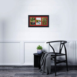 AK Frames 40X20Cm Black Classic Multi Photo Frame With Crimson Mount - Holds 3 Apertures (3X) 6X4 Photos - thumbnail 3