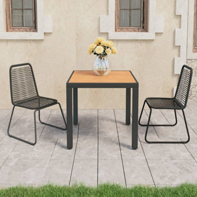 Berkfield 3 Piece Garden Dining Set Pvc Rattan Black And Brown - image 1