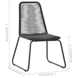 Berkfield 3 Piece Garden Dining Set Pvc Rattan Black And Brown - thumbnail 8