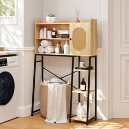 Costway Over The Toilet Storage Cabinet W/anti-Tipping Devices Bathroom Organizer Shelves Toilet Rack - thumbnail 4