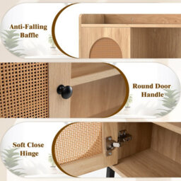Costway Over The Toilet Storage Cabinet W/anti-Tipping Devices Bathroom Organizer Shelves Toilet Rack - thumbnail 5
