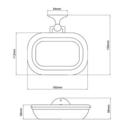 Homestylestore Chrome Wall Mounted White Ceramic Soap Dish And Holder - thumbnail 2