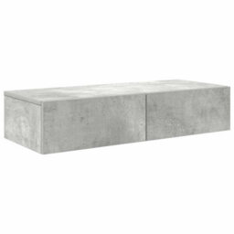 Berkfield Wall Shelf With Drawers Concrete Grey 80X33X17 Cm Engineered Wood - thumbnail 2