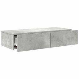 Berkfield Wall Shelf With Drawers Concrete Grey 80X33X17 Cm Engineered Wood - thumbnail 7