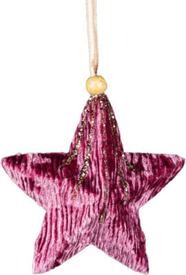 Shatchi 10.5Cm Pink Star - Christmas Hanging Decoration - image 1