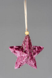 Shatchi 10.5Cm Pink Star - Christmas Hanging Decoration - thumbnail 3