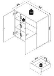 Vcm Chest Of Drawers Sideboard Dalosa 4 Drawer - thumbnail 6