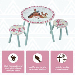 Disney Moana Children Kids Table And 2 Stools Set  - Ideal For Arts & Crafts, Snack Time & More - thumbnail 4