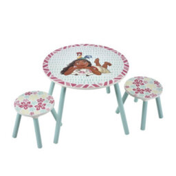 Disney Moana Children Kids Table And 2 Stools Set  - Ideal For Arts & Crafts, Snack Time & More - thumbnail 1