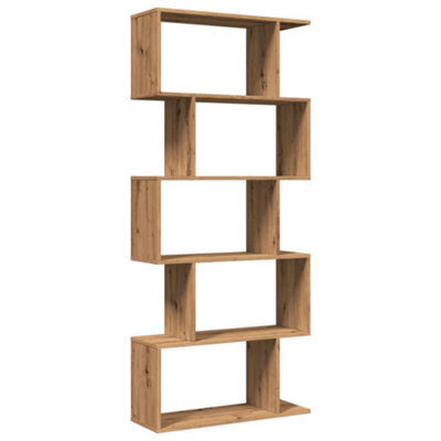 Berkfield Durable Room Divider Bookcase 5-Tier Artisan Oak 70X24X161 Cm Engineered Wood
