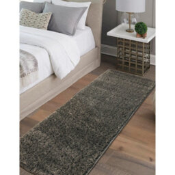 Melrose Venus Super Soft Anthracite Shaggy Area Runner Rug 67/200Cm - thumbnail 1