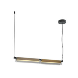 Luminosa Lighting Luminosa Flat Modern Bar Pendant Ceiling Light Black And Brass 3000K 2480Lm Grey Shade - thumbnail 1
