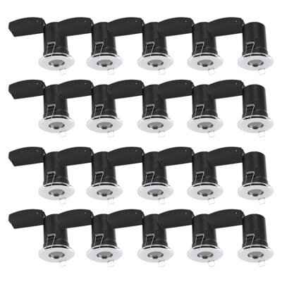 First Choice Lighting Set Of 20 - Chrome Ip65 Bathroom Recessed Fire Rated Downlights - image 1