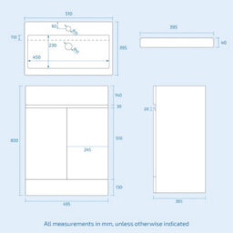 Nes Home White 500mm 100% Waterproof Pvc Freestanding Bathroom Basin Vanity Unit - thumbnail 7