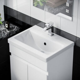 Nes Home White 500mm 100% Waterproof Pvc Freestanding Bathroom Basin Vanity Unit - thumbnail 4