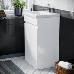 Nes Home White 500mm 100% Waterproof Pvc Freestanding Bathroom Basin Vanity Unit - thumbnail 5