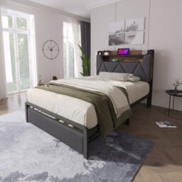 Single Linen Storage Bed With Led, Usb-C, Headboard & Drawers - thumbnail 8