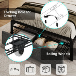 Single Linen Storage Bed With Led, Usb-C, Headboard & Drawers - thumbnail 5