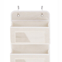 Living And Home 5 Pockets Beige Foldable Door Hanging Storage Non Woven Fabric Wall Mount Organizer With Metal Hook - thumbnail 5