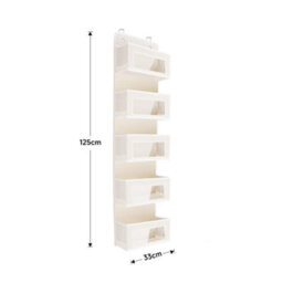 Living And Home 5 Pockets Beige Foldable Door Hanging Storage Non Woven Fabric Wall Mount Organizer With Metal Hook - thumbnail 6