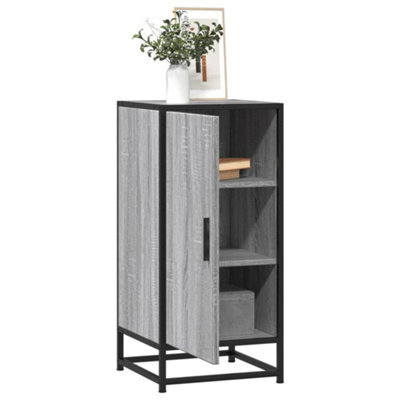 Berkfield Sideboard Grey Sonoma 35.5X35X76 Cm Engineered Wood And Metal - image 1