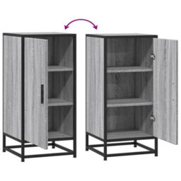 Berkfield Sideboard Grey Sonoma 35.5X35X76 Cm Engineered Wood And Metal - thumbnail 8